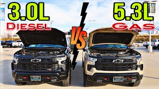 2023 Chevy Silverado Baby Diesel VS 53L Gas MPG Run Dont Buy Until You Watch First [upl. by Amitaf]