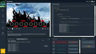 CodinGame C The Decent Test Case 1 HARD CODE Example Full Raw Video [upl. by Georgine]