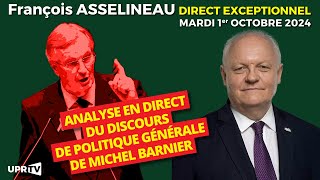 François Asselineau analyse en direct le discours de politique générale de Michel Barnier [upl. by Pegg]