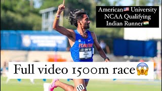 Parvej khan🇮🇳 Indian Athlete Wins🥇 American university 1500M race 342s indianathlete 1500m fit [upl. by Enylrac]