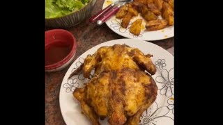 Le poulet rôti le plus juteux et les patatoes air fryer recettepoulet [upl. by Hurless]