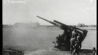 British antiaircraft guns defend England from V1 flying bombs 1944 [upl. by Nattie]