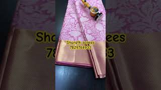 Tissue saree with brocade blouse with brocade Pallu hand stock available WhatsApp 7829764933 [upl. by Nonarb]