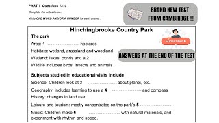 Cambridge 19 Listening Hinchingbrooke Country Park [upl. by Stulin]