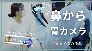 ＜鎮静なし・鼻から＞胃カメラの流れ 運転が必要な患者様向け【かがみ消化器内科クリニック｜GIF1200N・EVISX1｜TXI・NBI】 [upl. by Mareah729]