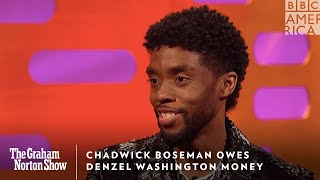 Chadwick Boseman Owes Denzel Washington Money  The Graham Norton Show  Friday  11pm  BBC America [upl. by Ozkum]