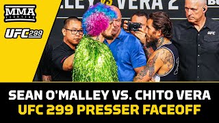 Sean OMalley vs Chito Vera Press Conference Staredown  UFC 299  MMA Fighting [upl. by Akla]