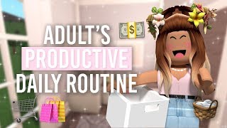 Adults Productive Daily Routine  Bloxburg Roleplay  alixia [upl. by Aynom]