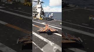 GAF Eurofighters of JG74 tiger aircraft take off on aircraft carrier shorts [upl. by Herrick661]