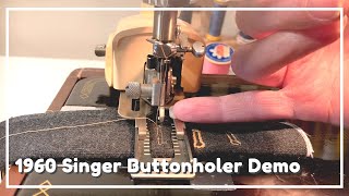 1960 Singer Buttonholer Demonstration [upl. by Lebasi]