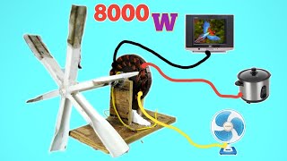 I make 8000W Powerful 230V Hydroelectric Generator at Home Using magnet coil  How to make generator [upl. by Odlabso]