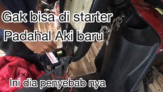 Penyebab motor susah distarter  motor tidak bisa distarter padahal aki baru [upl. by Tallula]