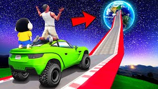 SHINCHAN AND FRANKLIN FOUND A SECRET ROAD TO SPACE PARKOUR CHALLENGE GTA 5 [upl. by Akiret]