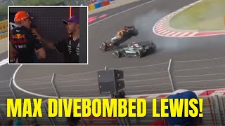 Max Verstappen DIVE BOMBED Lewis Hamilton and went airborne  CHAOTIC Race for Max HungarianGP [upl. by Jeromy]