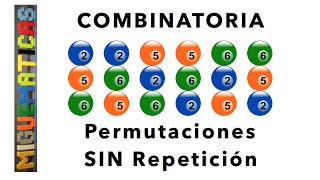 COMBINATORIA  Permutaciones sin Repetición [upl. by Skill]