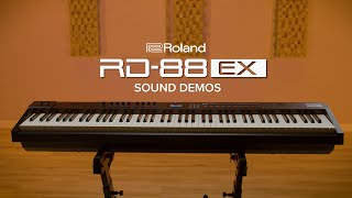 Roland RD88 EX Stage Piano  Sound Demos [upl. by Nileve]