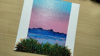 how to paint a easy seascape acrylic painting  acrylic painting tutorial for beginners  tutorial [upl. by Vergos853]