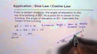 Application of Sine Law to Find Height of a Building [upl. by Niwdla]