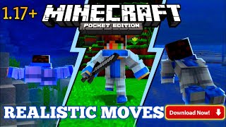 √Realistic Player Animation Mod For Minecraft pe mcpe realistic animation mod [upl. by Seldun]