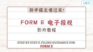 【eFiling】雇主们必备的Form E电子报税教程！Step by step eFiling guidance for Form E [upl. by Eiramesor]