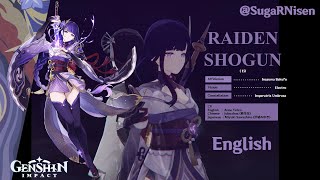 Raiden Shogun Voice Lines  English  Genshin Impact [upl. by Allene772]