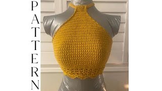 How to crochet a summer top  DIY halter top  crochet summer top free pattern [upl. by Brigette202]