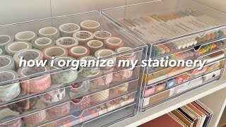 organize my stationery with me 🌟  unboxing new stationery amp lots of washi tapes [upl. by Jacky445]