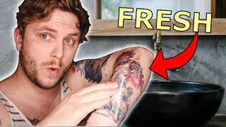 How To PERFECTLY Heal A New Tattoo Day 03 [upl. by Tnelc]