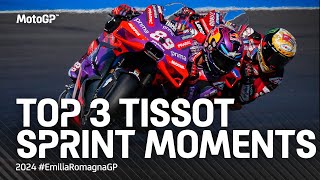 Top 3 TissotSprint moments 🏃‍♂️  2024 EmiliaRomagnaGP [upl. by Talyah191]