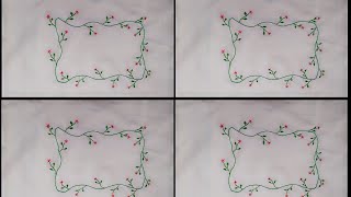 Hand embroidery flower bouquet botanical flower design stitching tutorial rose bordsewing [upl. by Aztinay]