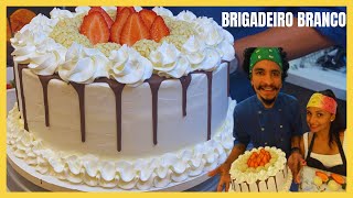 BOLO DE BRIGADEIRO BRANCO COM GENGIBRE E MORANGO [upl. by Valera50]