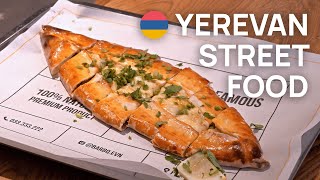 Street food — Yerevan 🇦🇲 Armenia Lamajo khachapuri kebab [upl. by Imij511]