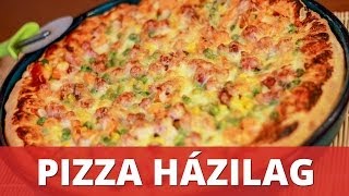 Zöldséges vastag tésztás pizza házilag recept videó Homemade Pizza [upl. by Esoranna]