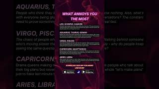 WHAT ANNOYS YOU THE MOST astrology zodiacsigns [upl. by Kimberly]