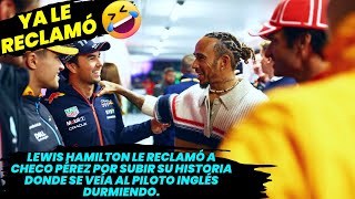 🤣Lewis Hamilton le reclamó a Checo Pérez por subir su historia donde se veía al piloto durmiendo🤣 F1 [upl. by Fiedling70]