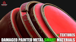 Damaged Painted Metal Smart Materials Texturing in Substance Painter [upl. by Montagna270]