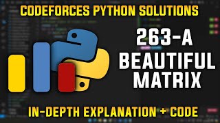 263A  Beautiful Matrix  Codeforces Python Solutions  Explanation  Walkthrough [upl. by Yorztif]