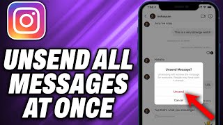 How to Unsend All Messages on Instagram at Once 2024  Quick Help [upl. by Aihsemot902]