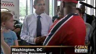 President Obama Stops for Lunch at Five Guys [upl. by Notled]