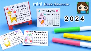 How to Make a 2024 Mini Desk Calendar FREE  Easy DIY Craft [upl. by Colbert]