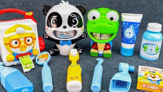 Toy asmr Pororo Eating and Brushing Teeth ASMR😬💊Medicine Box  뽀로로 병원놀이 장난감 [upl. by Evonne]