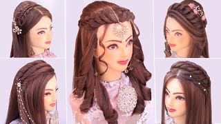 5 wedding Hairstyles kashees l New hairstyle for Diwali l easy curly open hairstyle for wedding [upl. by Tish]