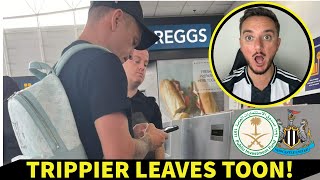 Kieran Trippier DEPARTS Newcastle Airport Amid Saudi Rumours  Miguel Almiron Close To Follow [upl. by Ginni433]