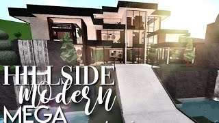 Bloxburg Hillside Modern Mega Mansion 220kI No large plot amp No Advanced Placing  HouseSpeedBuild [upl. by Erehpotsirhc]