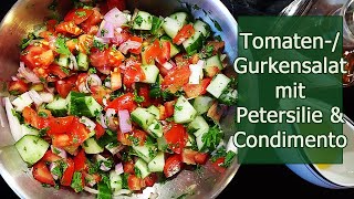 Türkischer TomatenGurkensalat mit Petersilie und Schalotten salatrezept [upl. by Hasile]