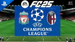 FC 25  Liverpool vs Bologna  Champions League 2425  PS5 Full Match [upl. by Ymar]