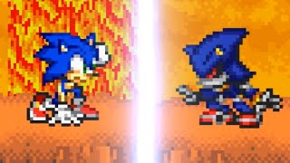 Modern Sonic vs Metal Sonic  Sprite Animation [upl. by Eislek]