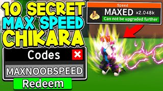 10 SECRET MAX SPEED CHIKARA CODES IN ANIME FIGHTING SIMULATOR Roblox [upl. by Nyad]