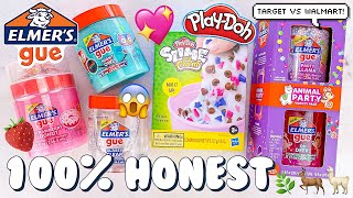 STORE BOUGHT SLIME REVIEW Elmers Gue vs PlayDoh Slime [upl. by Lener]