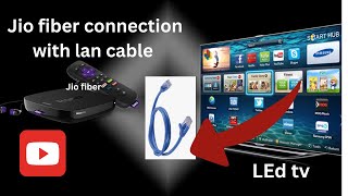 jio fiber lan cable connection with tv  jio fiber net cable connection [upl. by Haukom]